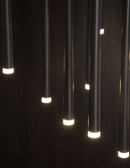 Nova Luce GIONO LED Pendelleuchte Schwarz 29W Warmweiss 230x50cm 9601012
