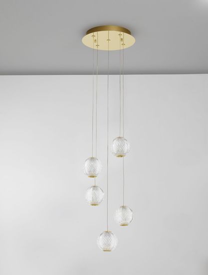 Nova Luce BRILLANTE LED Pendelleuchte Gold 26W Neutralweiss 120x27cm dimmbar 9695209