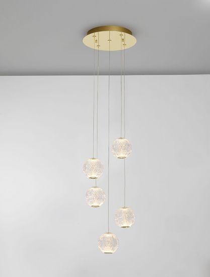 Nova Luce BRILLANTE LED Pendelleuchte Gold 26W Neutralweiss 120x27cm dimmbar 9695209