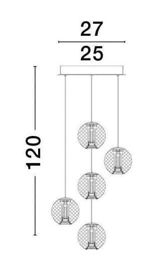 Nova Luce BRILLANTE LED Pendelleuchte Gold 26W Neutralweiss 120x27cm dimmbar 9695209