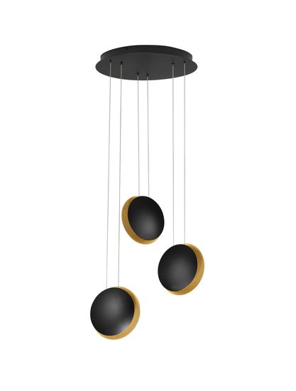 Nova Luce SHELL LED Pendelleuchte Schwarz 17,94W Warmweiss 120x48cm 9695249