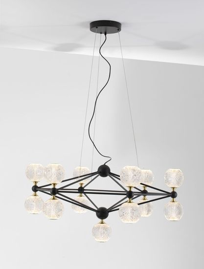Nova Luce BELINDA LED Pendelleuchte Schwarz 53W Warmweiss 120x89cm dimmbar 9695400