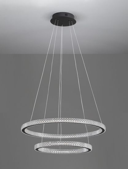 Nova Luce GINEVRA LED Pendelleuchte Schwarz 54W Warmweiss 120x60,5cm dimmbar 9748159