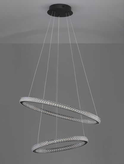 Nova Luce GINEVRA LED Pendelleuchte Schwarz 54W Warmweiss 120x60,5cm dimmbar 9748159