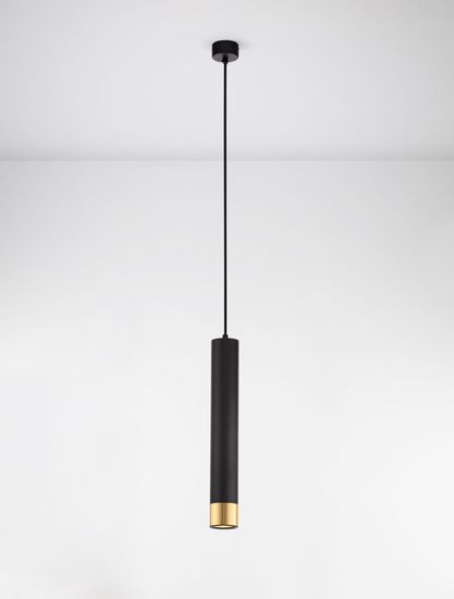 Nova Luce PICTO Pendelleuchte GU10 Schwarz-Gold 200x6cm dimmbar 9911530