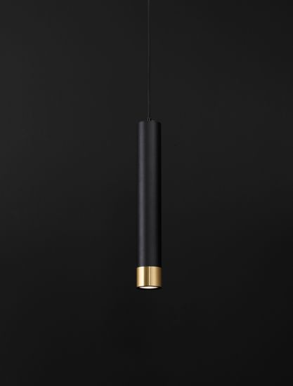 Nova Luce PICTO Pendelleuchte GU10 Schwarz-Gold 200x6cm dimmbar 9911530