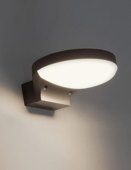Nova Luce ENZI LED Wandleuchte Grau 15W IP54 Warmweiss 18x18x7cm 9936101