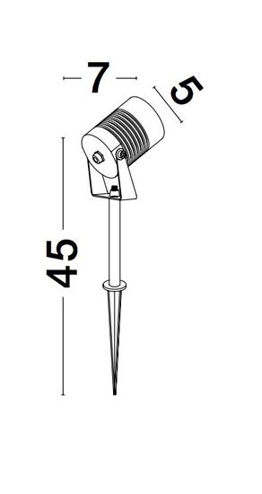 Nova Luce STAKE LED Spießleuchte Schwarz 5W IP65 Warmweiss 5x7x45cm 9971455