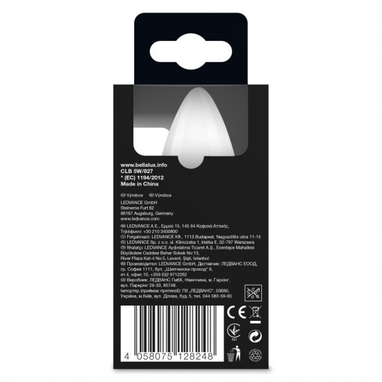 BELLALUX E14 LED Kerze 5W B40 matt warmweiss wie 40W