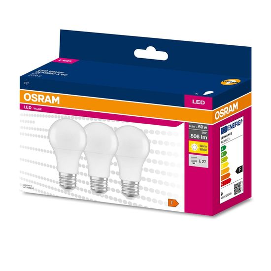 OSRAM LED VALUE CLASSIC A 60 8.5W E27 Lampe 806lm 2700K warmweiss wie 60W 4058075385641