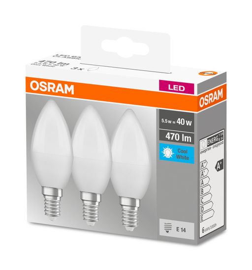 OSRAM LED Kerze BASE B40 FR 5.5W E14 matt neutralweiss wie 40W