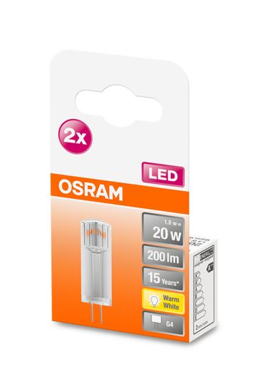 OSRAM LED Lampe PIN 12 V 20 300° 1.8W G4 klar warmweiss wie 20W