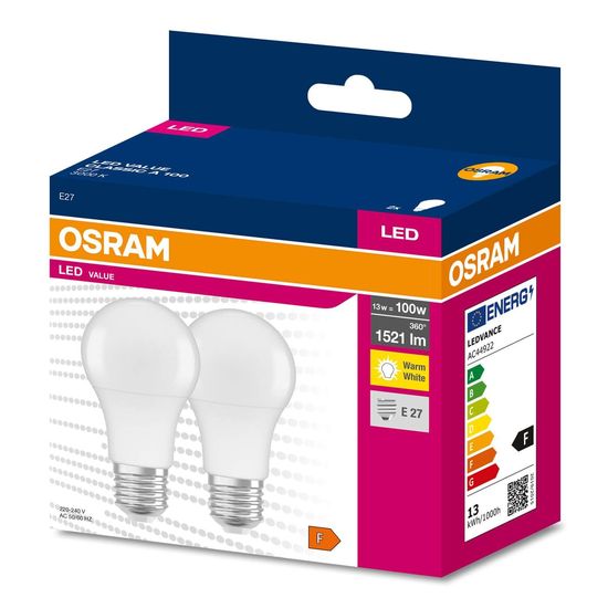 OSRAM LED VALUE CLASSIC A 100 13W E27 Lampe 1521lm 3000K warmweiss wie 100W 4058075630123