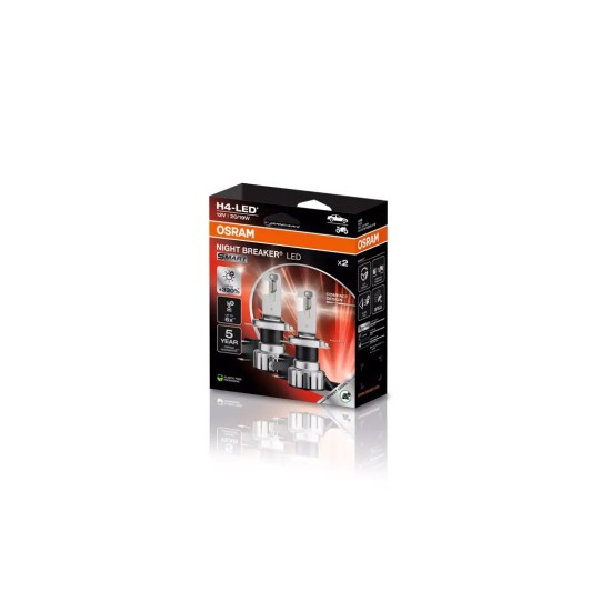 Osram Night Breaker H4 LED Smart Autolampe P43t 21/20 W tageslichtweiss, 2er Nachrüst-Set 4062172398138