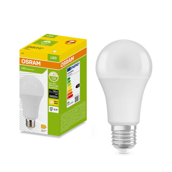 OSRAM LED Lampe E27 Classic matt A150 19W 2452lm Warmweiss 2700K wie 150W 4099854532375