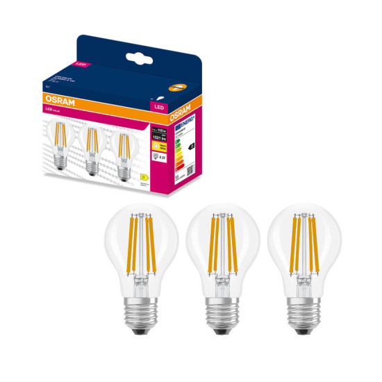 3er-Pack OSRAM LED Lampe E27 Classic Filament A100 11W 1521lm Warmweiss 2700K wie 100W 4099854555916