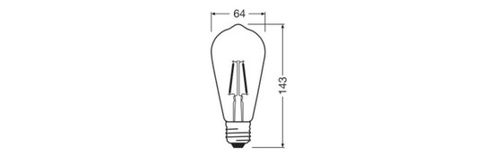 OSRAM LED Lampe E27 Edison Filament ST64 5.9W 806lm Neutralweiss 4000K wie 60W 4099854565762