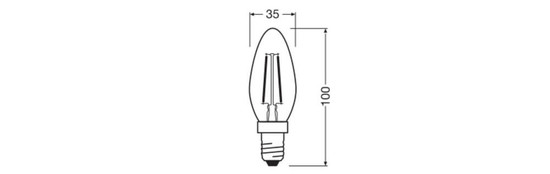 OSRAM LED Kerze E14 Classic Filament B75 7.5W 1055lm Warmweiss 2700K wie 75W 4099854568206
