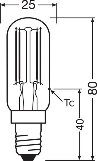 OSRAM LED Lampe Stabform E14 T26 Filament 2.2W 110lm Neutralweiss 4000K wie 12W 4099854568435