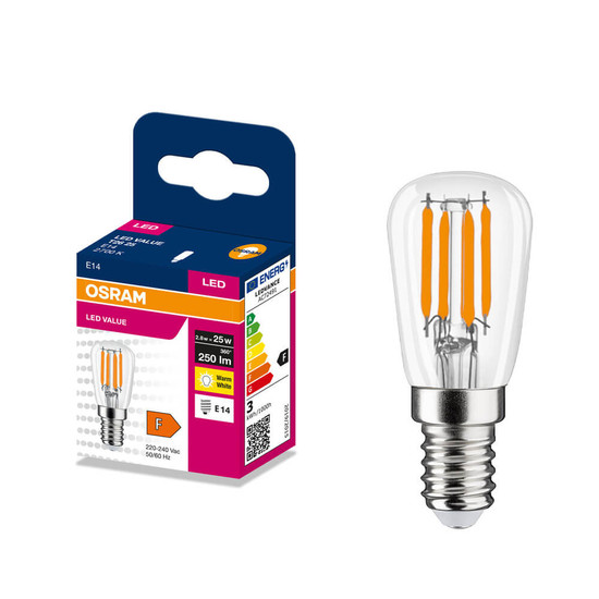 OSRAM LED Lampe Stabform E14 T26 Filament 2.8W 250lm Warmweiss 2700K wie 25W 4099854568466