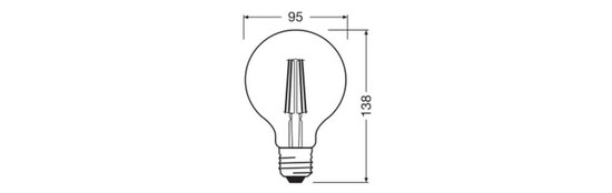 OSRAM LED Lampe E27 Globe Filament G95 7.5W 1055lm Neutralweiss 4000K wie 75W 4099854570261
