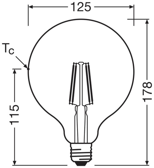 OSRAM LED Lampe E27 Globe Filament G125 11W 1521lm Neutralweiss 4000K wie 100W 4099854570346