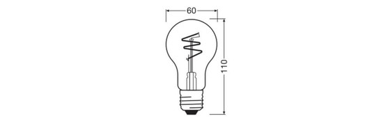 OSRAM LED Lampe E27 Vintage Classic Spiral Filament Dimmbar A60 3W 45lm Extra-Warmweiss 1800K wie 5W 4099854586415