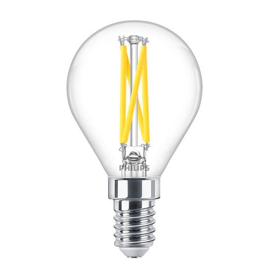 Philips kleine Kugel LED Lämpchen E14 90Ra WarmGlow dimmbar 2,5W 270lm extra+warmweiss 2200-2700K wie 25W
