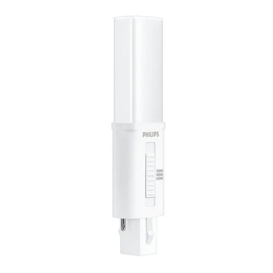 Philips LED Kompaktlampe PL-S G23 2-Pin CorePro KVG + 230V 3,5W 400lm warm-/neutral-/tageslichtweiss 3000/4000/6500K CCT wie 7W 8721103135339