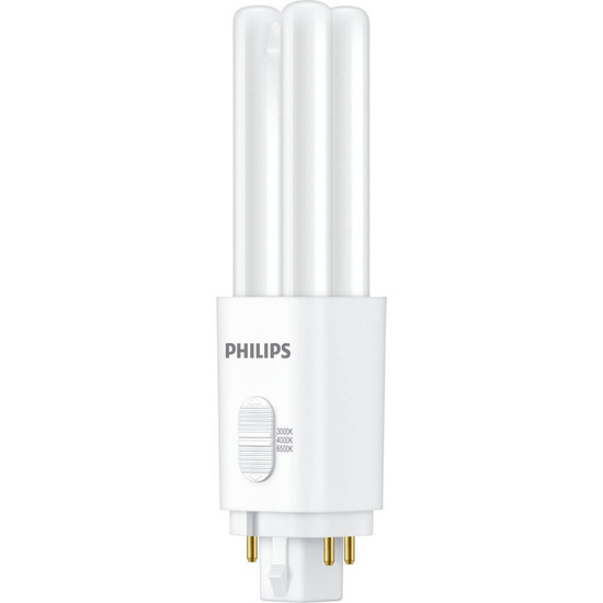 Philips LED Kompaktlampe PL-C G24q-2 4-Pin CorePro EVG + 230V 6,5W 845lm warm-/neutral-/tageslichtweiss 3000/4000/6500K CCT wie 18W 8721103147547
