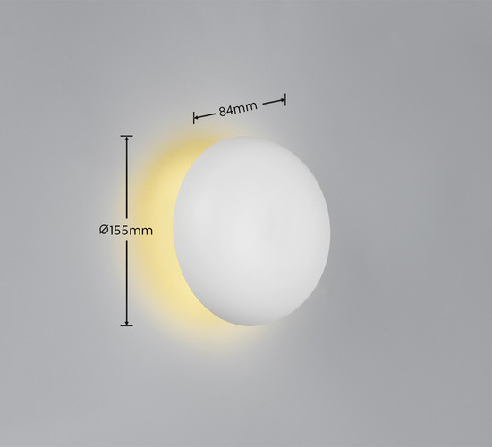 Reality R24431131 Davey LED Wandleuchte 1,5W ⌀15,5cm Weiß Matt warmweiss Touch