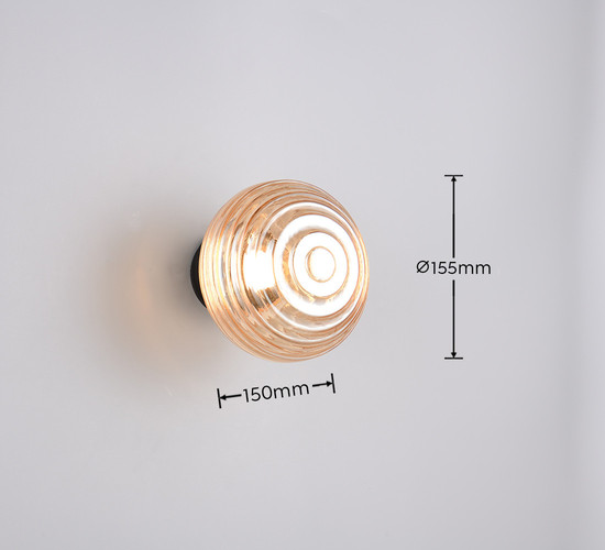 Reality R27771113 Earl LED Wandleuchte 1,5W ⌀15,5cm Schwarz Matt warmweiss Touch