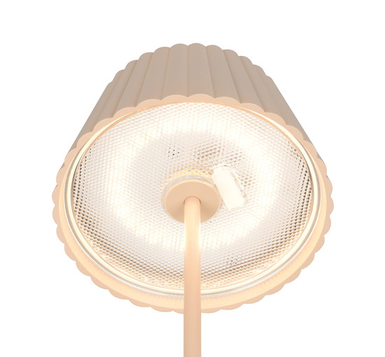 Reality R57706166 Suarez LED Tischleuchte 1,5W ⌀13,5cm dimmbar Sand IP44 warmweiss