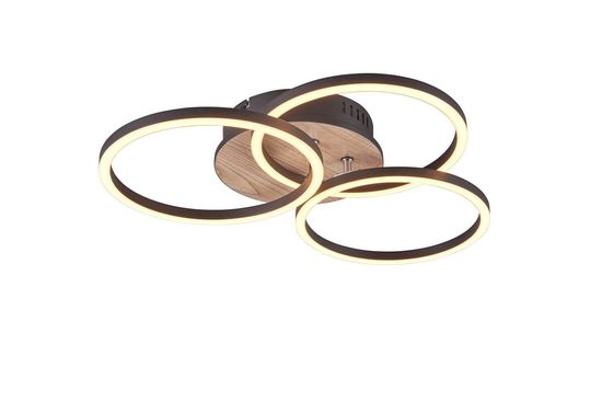 Reality Circle LED Deckenleuchte  27W dimmbar Holznachbildung CCT einstellbare Lichtfarbe Nachtlicht