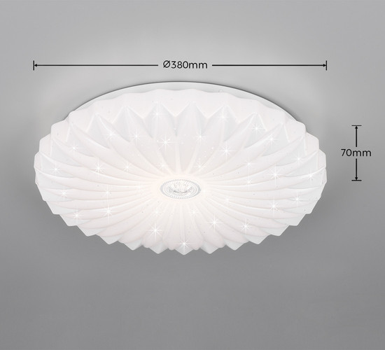 Reality R64791101 Ataris LED Deckenleuchte 18W ⌀38cm dimmbar Weiß CCT einstellbare Lichtfarbe Nachtlicht