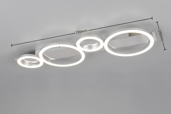 Reality R64821106 Lumos LED Deckenleuchte 26,5W Chrom neutralweiss