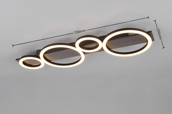 Reality R64821109 Lumos LED Deckenleuchte 26,5W Aluminiumfarbig warmweiss