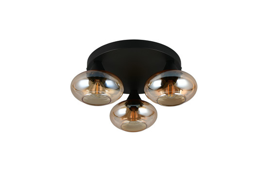 Reality R66643013 Divina E14 Deckenleuchte 3-fach ⌀39cm Amberfarbig