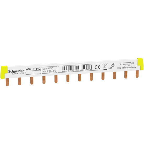 Schneider Electric A9XPH112 Phasenschiene Steg, ablängbar, 1P, 12 TE, 100A