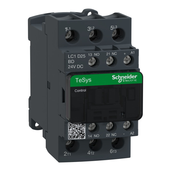 Schneider Electric LC1D25BD Leistungsschütz LC1D 3p, +1S+1Ö, 11 kW, 25 A, 400 V AC3, Spule 24 V DC