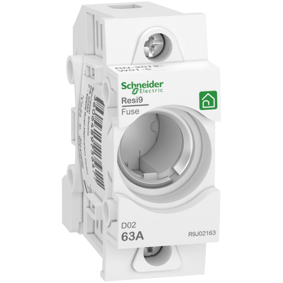 Schneider Electric R9J02163 Neozed Sicherungssockel D02, 1P, 63A, 400V, DIN-Schiene