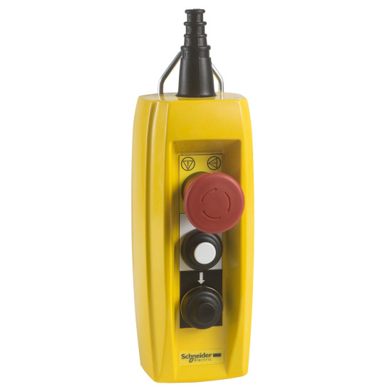 Schneider Electric XACB3201 Hängetaster XAC-B, 2 Drucktaster 1 Not-Halt/Not-Aus-Taster