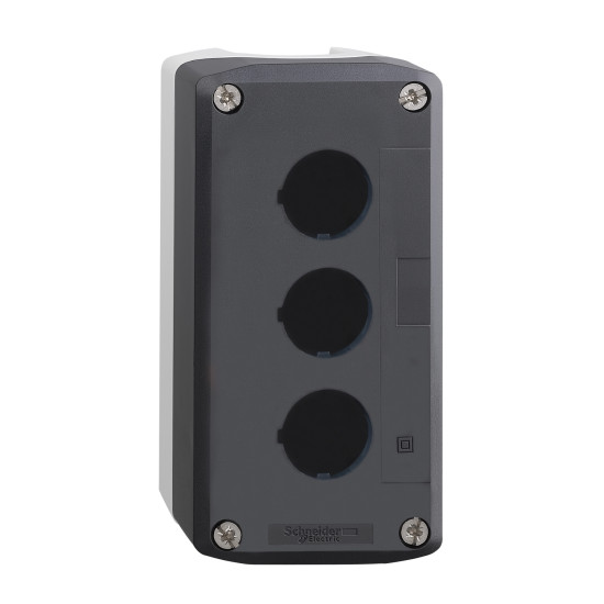 Schneider Electric XALD03 Leergehäuse, Harmony XALD, Kunststoff, dunkelgrau, 3 Bohrungen, 22mm