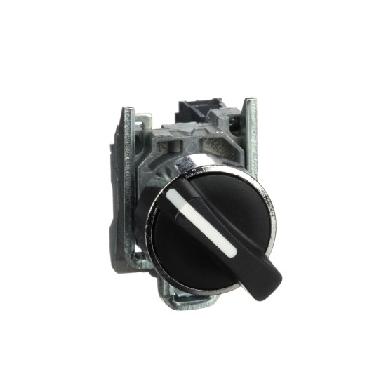 Schneider Electric XB4BD21 Wahlschalter, Knebelschalter, Harmony XB4, Metall, 22mm, schwarz, 2 Stellungen, rastend, 1S