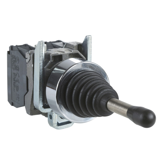 Schneider Electric XD4PA22 Joystick, Harmony XB4, Metall, 22mm, schwarz, 2 Richtungen, 1-stufig, tastend, mit Rückzug, 1S pro Richtung