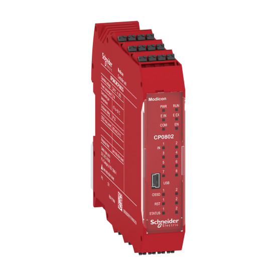 Schneider Electric XPSMCMCP0802G CPU des modularen Sicherheitscontrollers Modicon XPSMCM, V1, 8E, 2x2A, Federzugklemmen