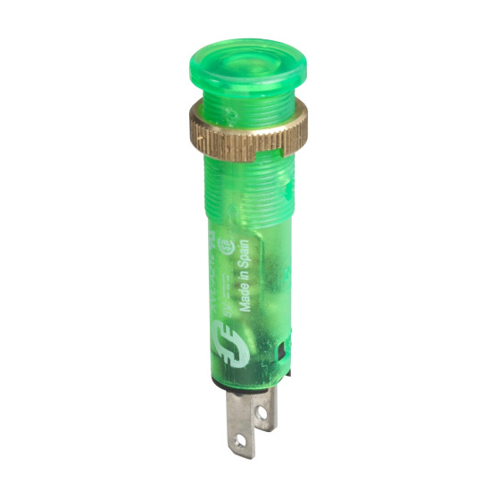 Schneider Electric XVLA233 Leuchtmelder, Harmony XVL, 8mm, grün, geschützte LED, 24V DC, Flachsteckanschluss