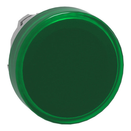 Schneider Electric ZB4BV033 Leuchtmelder, Frontelement, Harmony XB4, Metall, 22mm, grün, für universelle LED, glatte Kalotte