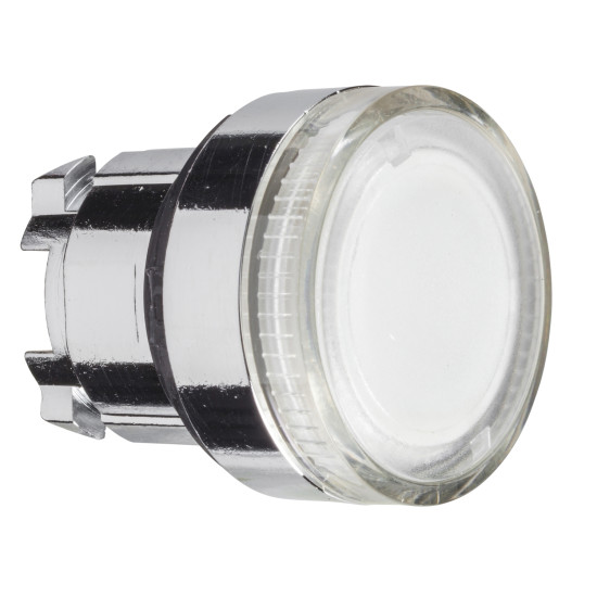 Schneider Electric ZB4BW37 Leuchtdrucktaster, Frontelement, Harmony XB4, Metall, 22mm, klar, unbeschriftet, tastend, glatte Kalotte, BA9s