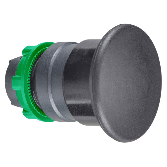 Schneider Electric ZB5AC2 Pilzdrucktaster, Frontelement, Harmony XB5, Kunststoff, 22mm, schwarz, Pilz 40mm, unbeschriftet, tastend